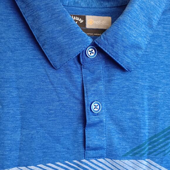Callaway Opti Dri Men Golf Polo Short Sleeve Shirt Blue - Picture 3 of 9
